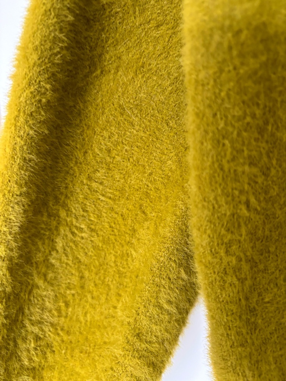 Molly Bracken Chartreuse Fuzzy Pearl-Button Cardigan BNWT - Picture 5 of 6
